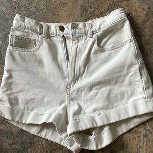 Light wash high waisted American apparel denim shorts